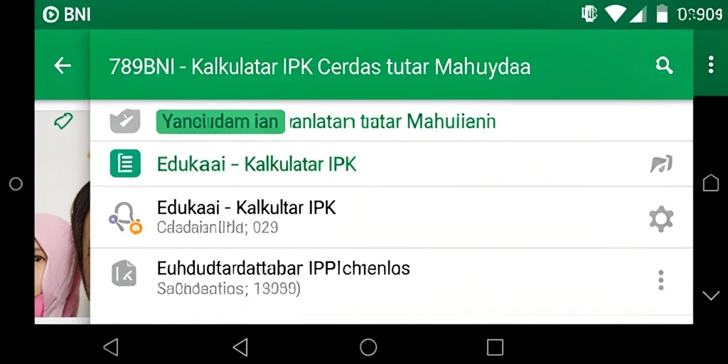 Antarmuka aplikasi 789BNI untuk kalkulasi IPK yang sederhana dan efektif.