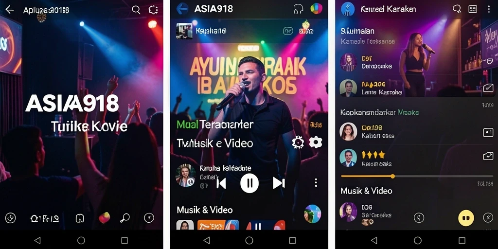 Tampilan antarmuka ASIA918 untuk karaoke dengan berbagai pilihan lagu.
