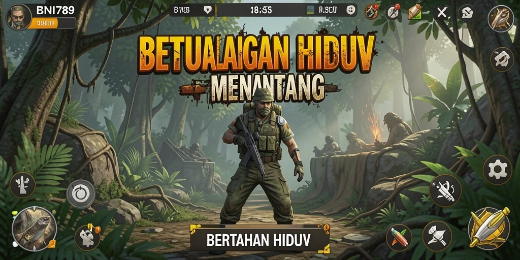 Antarmuka permainan BNI789 menampilkan elemen bertahan hidup yang menarik.