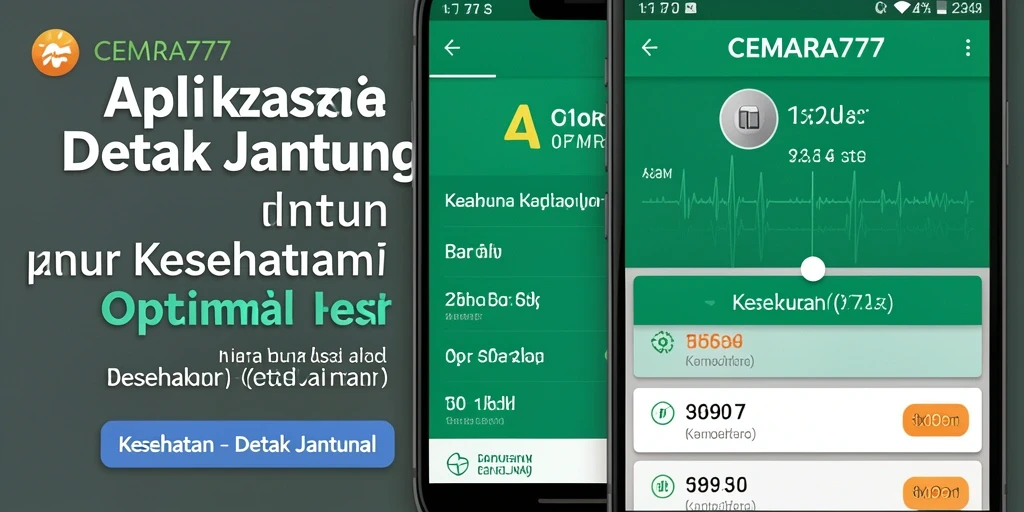 Tampilan utama CEMARA777 menampilkan pemantauan detak jantung secara real-time.