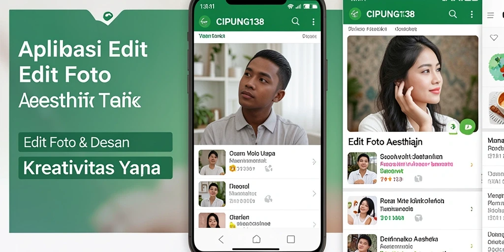 Contoh tampilan antarmuka CIPUNG138 dengan fitur Edit Foto Aesthetic.