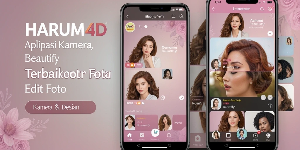Antarmuka aplikas Kamera Beautify HARUM4D yang intuitif dan menarik.