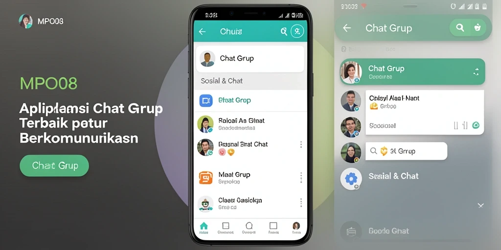 Tampilan antarmuka MPO08 yang bersih dan fungsional untuk Chat Grup.
