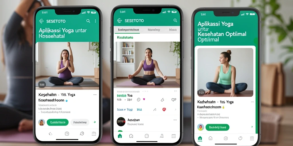 Tampilan antarmuka aplikasi SESETOTO yang mudah digunakan untuk latihan Yoga.