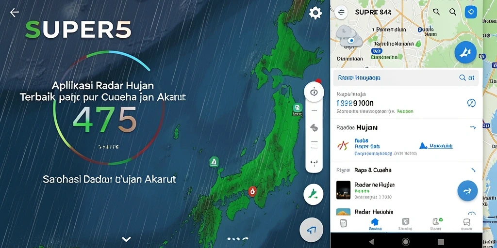 Antarmuka aplikasi SUPER5 menampilkan data Radar Hujan secara jelas dan informatif.